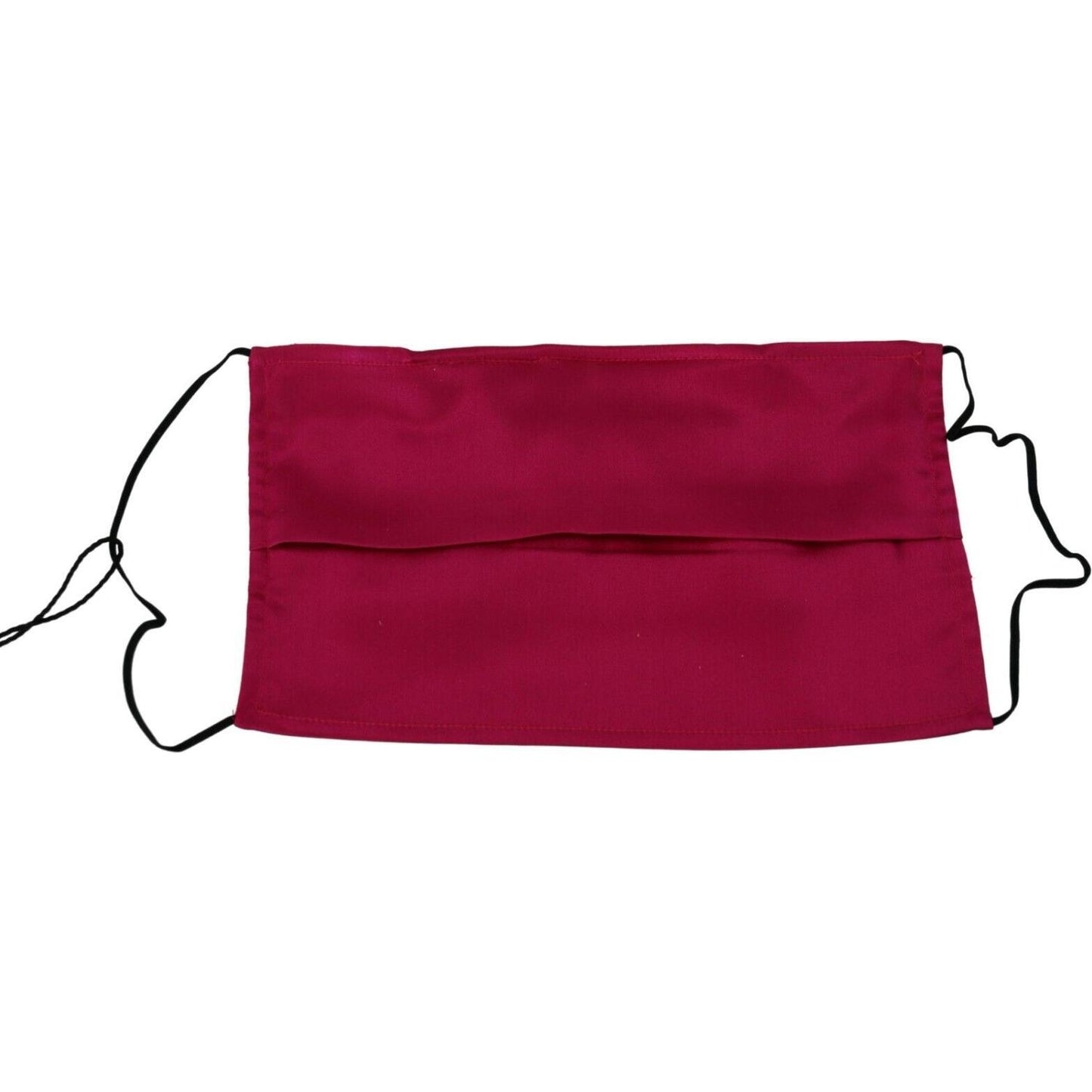 Dolce & Gabbana Maroon Silk Pleated Elastic Ear Strap One Size Face Mask Dolce & Gabbana