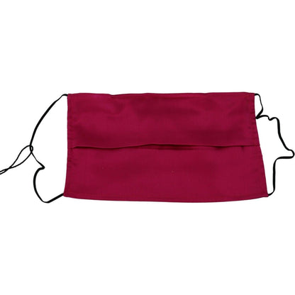 Dolce & Gabbana Maroon Silk Pleated Elastic Ear Strap One Size Face Mask Dolce & Gabbana