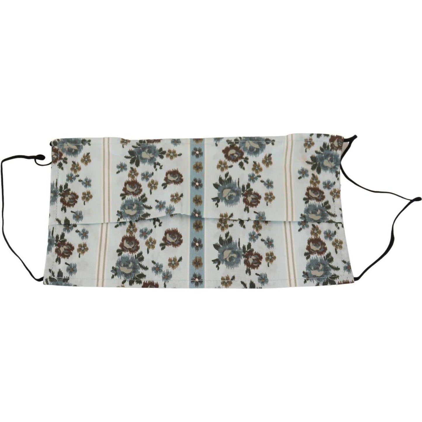 Dolce & Gabbana White Floral Cotton Pleated Elastic Ear Strap Face Mask Dolce & Gabbana