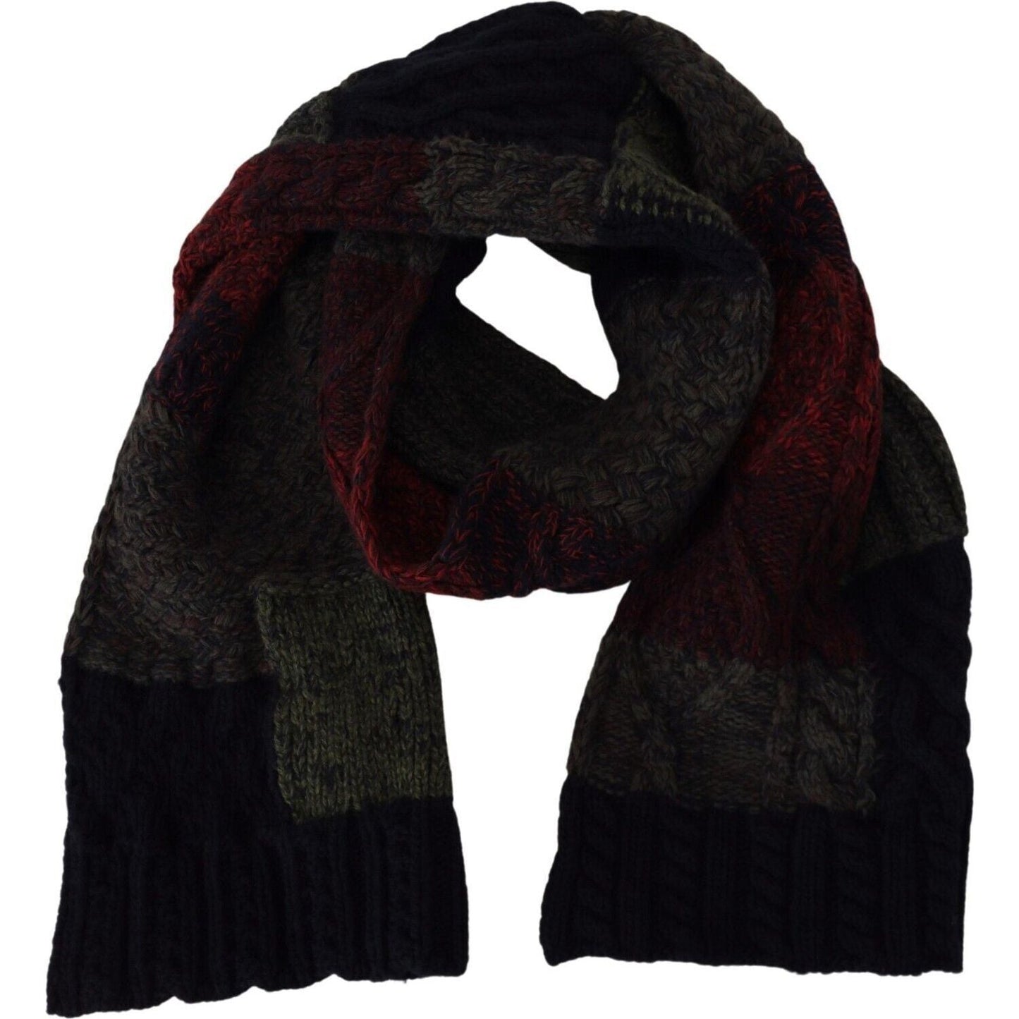 Dolce & Gabbana Multicolor Knitted Men Neck Wrap Shawl Scarf Dolce & Gabbana