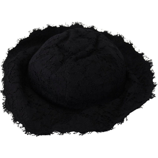 Dolce & Gabbana Black Cotton Wide Brim Shade Hat Dolce & Gabbana