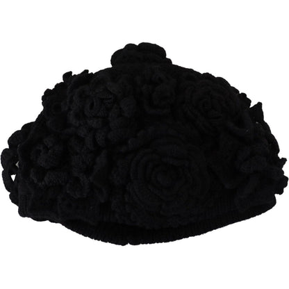 Dolce & Gabbana Black Wool Knit Winter Beanie Hat Dolce & Gabbana