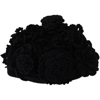 Dolce & Gabbana Black Wool Knit Winter Beanie Hat Dolce & Gabbana