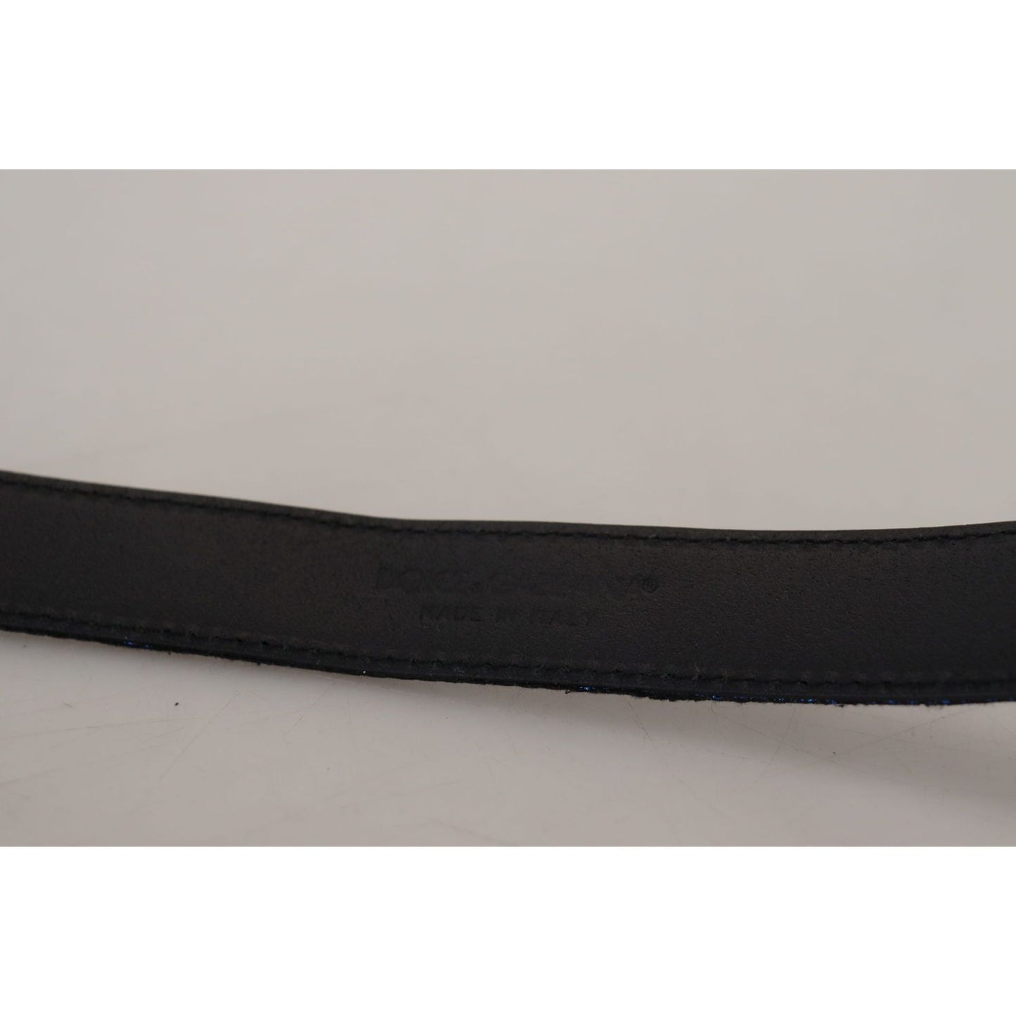 Dolce & Gabbana Blue Jacquard Stripe Silver Buckle Belt Dolce & Gabbana