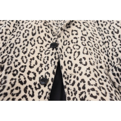 Dolce & Gabbana White Leopard Single Breasted Coat Blazer Dolce & Gabbana