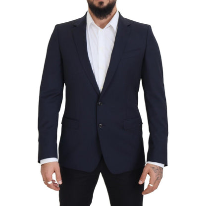 Dolce & Gabbana Dark Blue Wool Single Breasted MARTINI Blazer Dolce & Gabbana