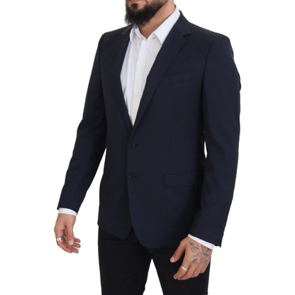 Dolce & Gabbana Dark Blue Wool Single Breasted MARTINI Blazer Dolce & Gabbana