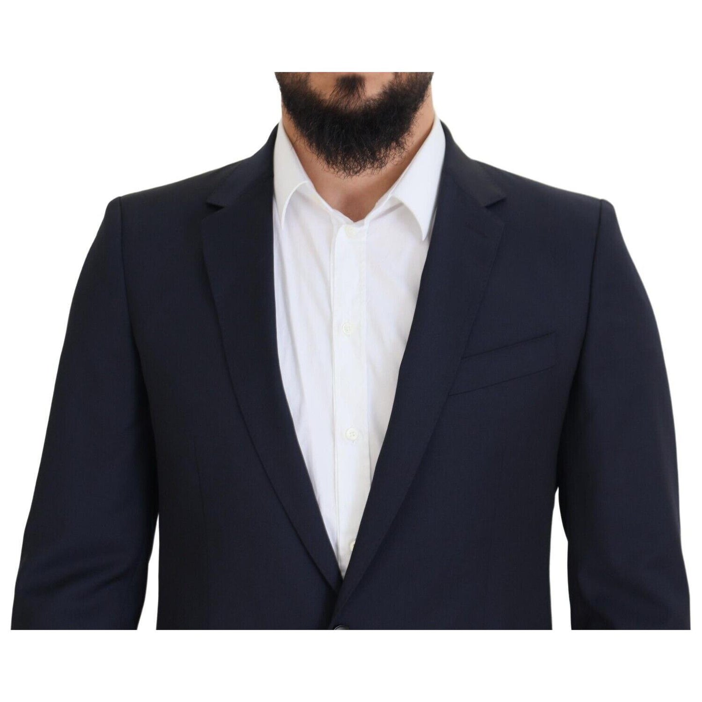 Dolce & Gabbana Dark Blue Wool Single Breasted MARTINI Blazer Dolce & Gabbana