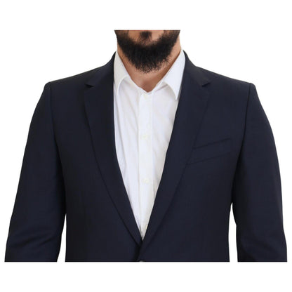 Dolce & Gabbana Dark Blue Wool Single Breasted MARTINI Blazer Dolce & Gabbana