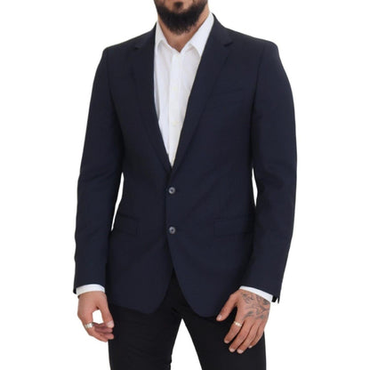 Dolce & Gabbana Dark Blue Wool Single Breasted MARTINI Blazer Dolce & Gabbana