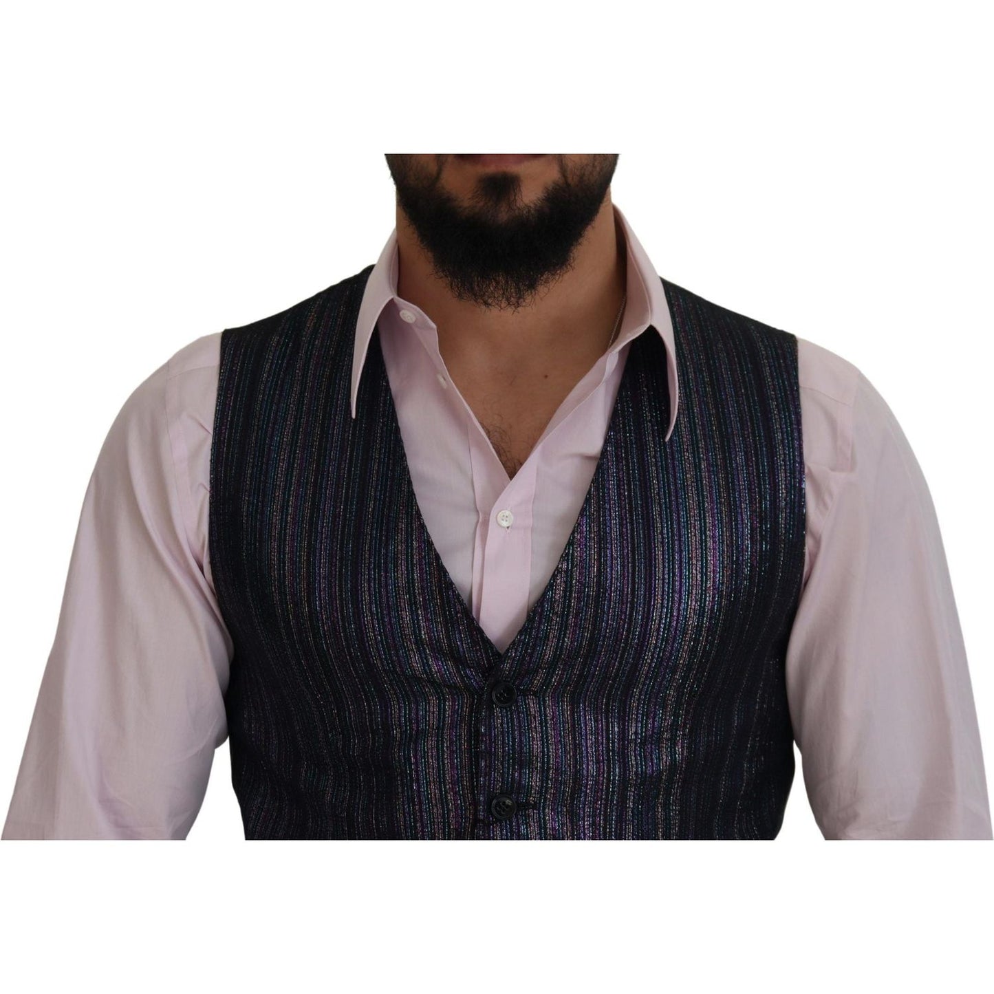 Dolce & Gabbana Multicolor Polyester Waistcoat Dress Formal Vest Dolce & Gabbana