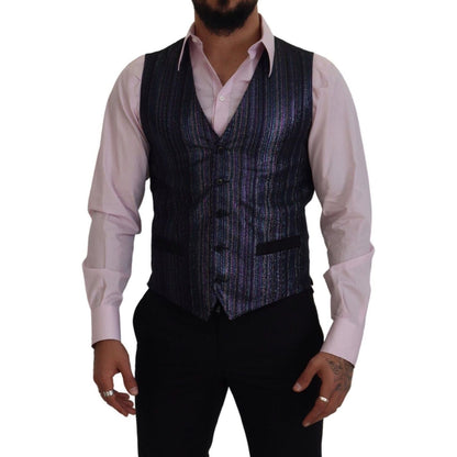Dolce & Gabbana Multicolor Polyester Waistcoat Dress Formal Vest Dolce & Gabbana
