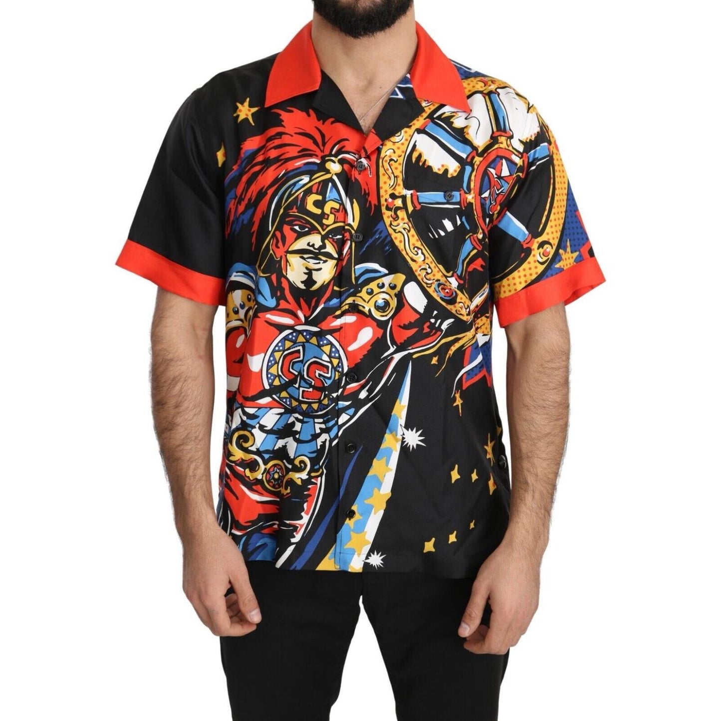 Dolce & Gabbana Multicolor Printed Short Sleeves Casual Shirt Dolce & Gabbana