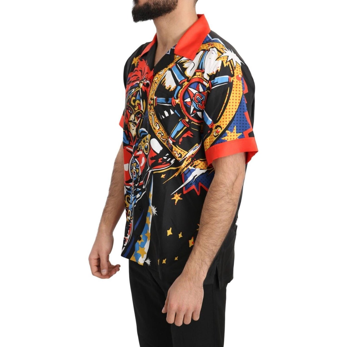 Dolce & Gabbana Multicolor Printed Short Sleeves Casual Shirt Dolce & Gabbana