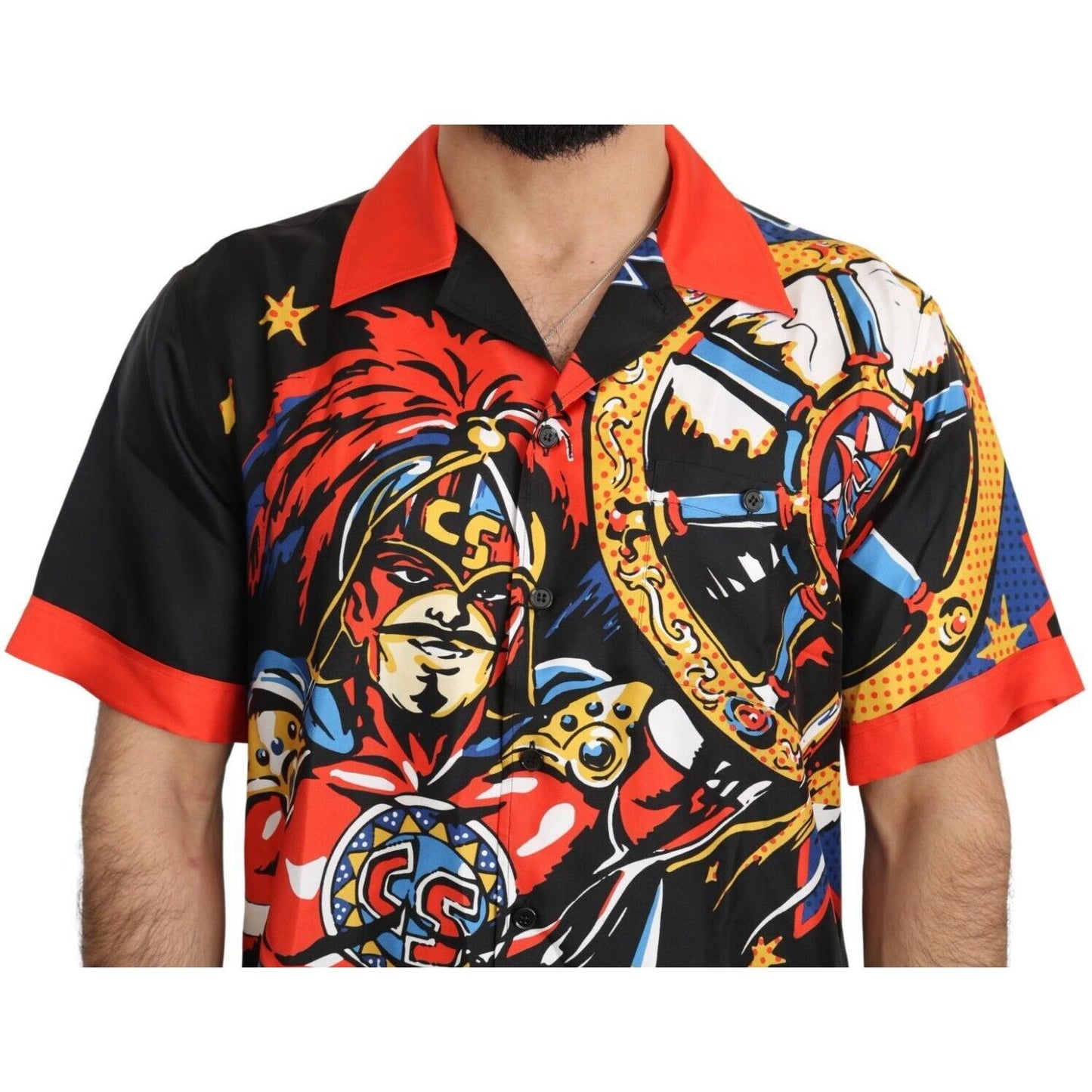Dolce & Gabbana Multicolor Printed Short Sleeves Casual Shirt Dolce & Gabbana