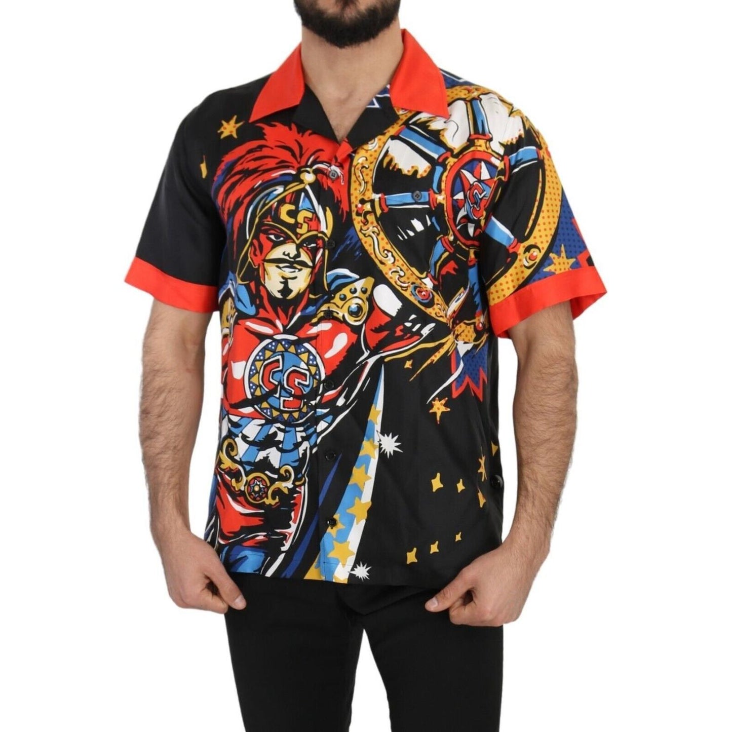 Dolce & Gabbana Multicolor Printed Short Sleeves Casual Shirt Dolce & Gabbana