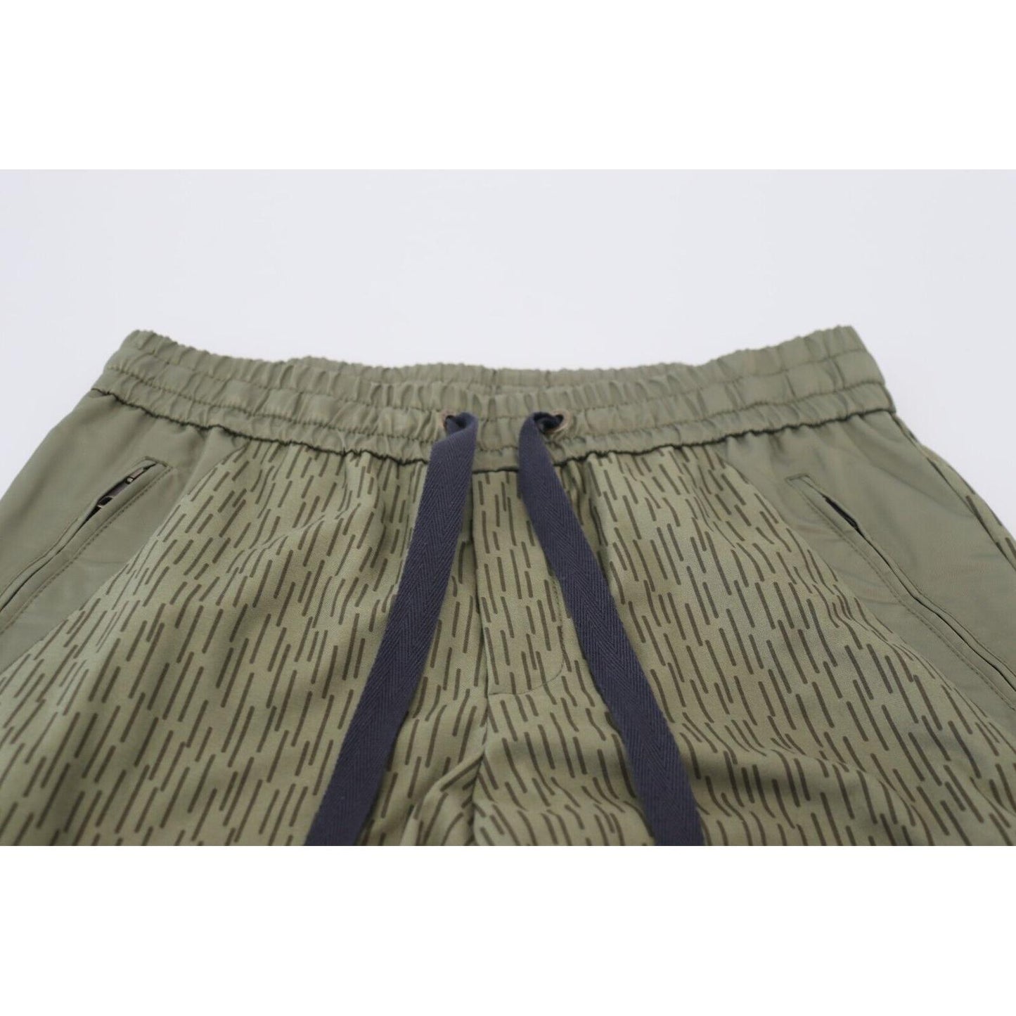 Dolce & Gabbana Green Striped Cargo Zipper Leg Men Trouser Pants Dolce & Gabbana