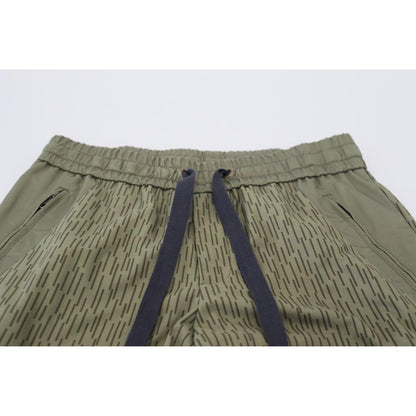 Dolce & Gabbana Green Striped Cargo Zipper Leg Men Trouser Pants Dolce & Gabbana