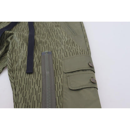 Dolce & Gabbana Green Striped Cargo Zipper Leg Men Trouser Pants Dolce & Gabbana