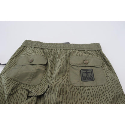Dolce & Gabbana Green Striped Cargo Zipper Leg Men Trouser Pants Dolce & Gabbana