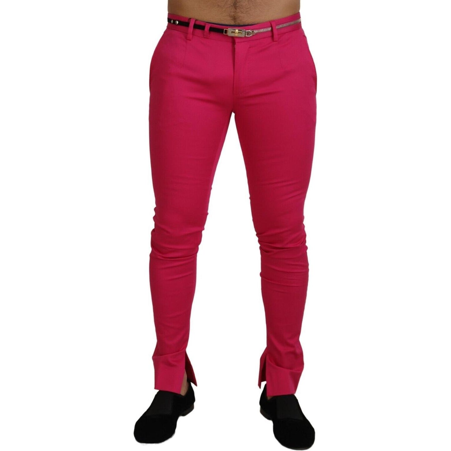 Dolce & Gabbana Pink Zipper Buckle Waist Trousers Pants Dolce & Gabbana