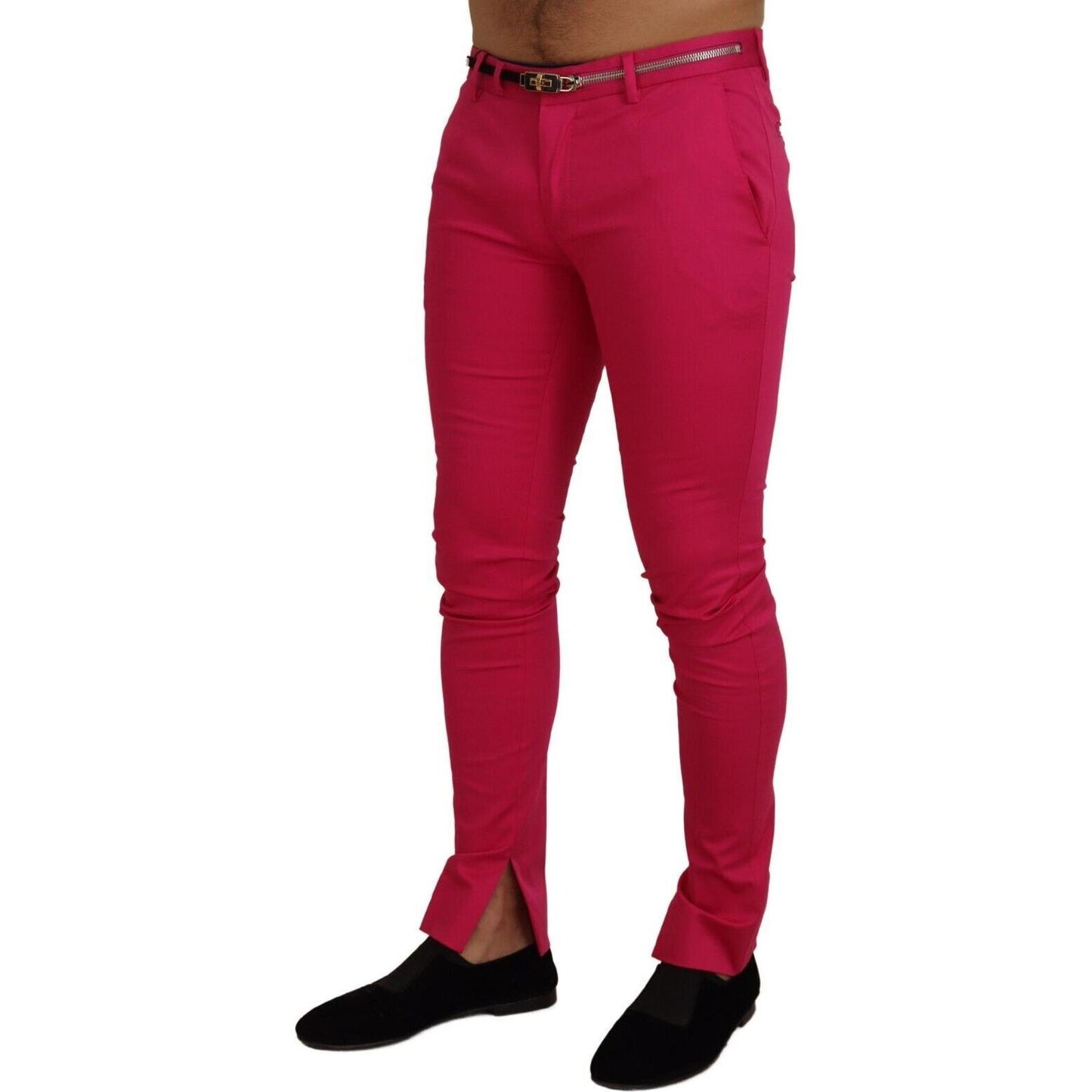 Dolce & Gabbana Pink Zipper Buckle Waist Trousers Pants Dolce & Gabbana
