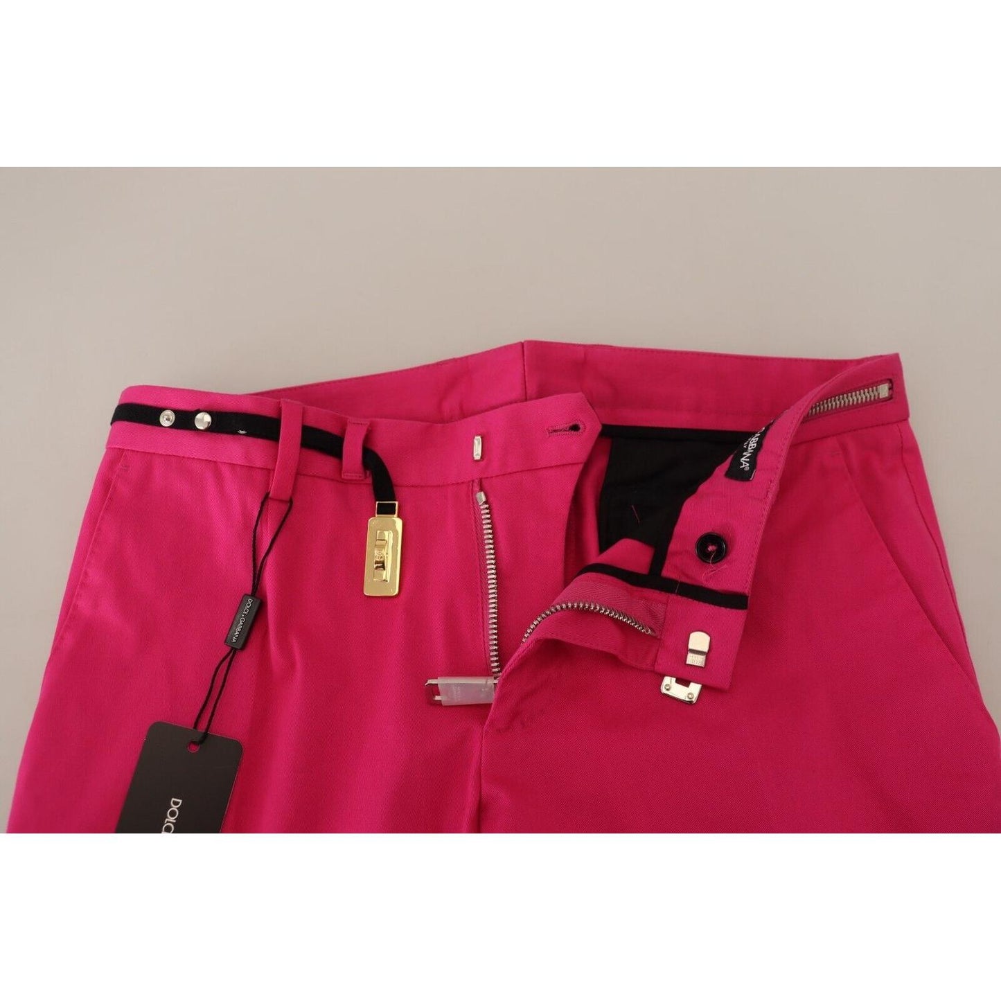 Dolce & Gabbana Pink Zipper Buckle Waist Trousers Pants Dolce & Gabbana