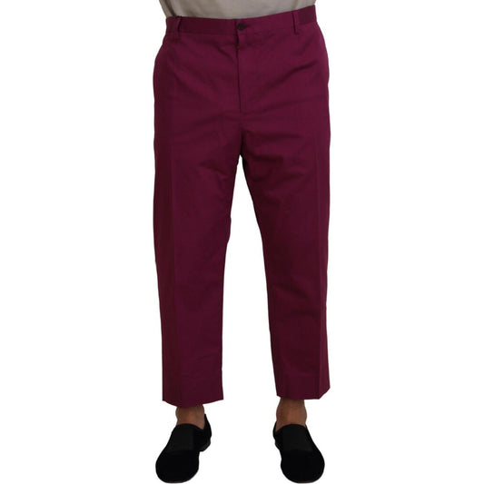 Dolce & Gabbana Magenta Cotton DG Logo Pocket Trouser Pants Dolce & Gabbana