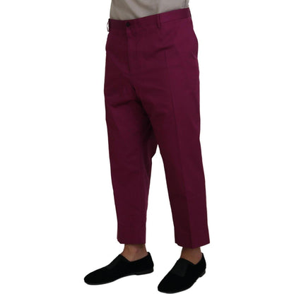 Dolce & Gabbana Magenta Cotton DG Logo Pocket Trouser Pants Dolce & Gabbana