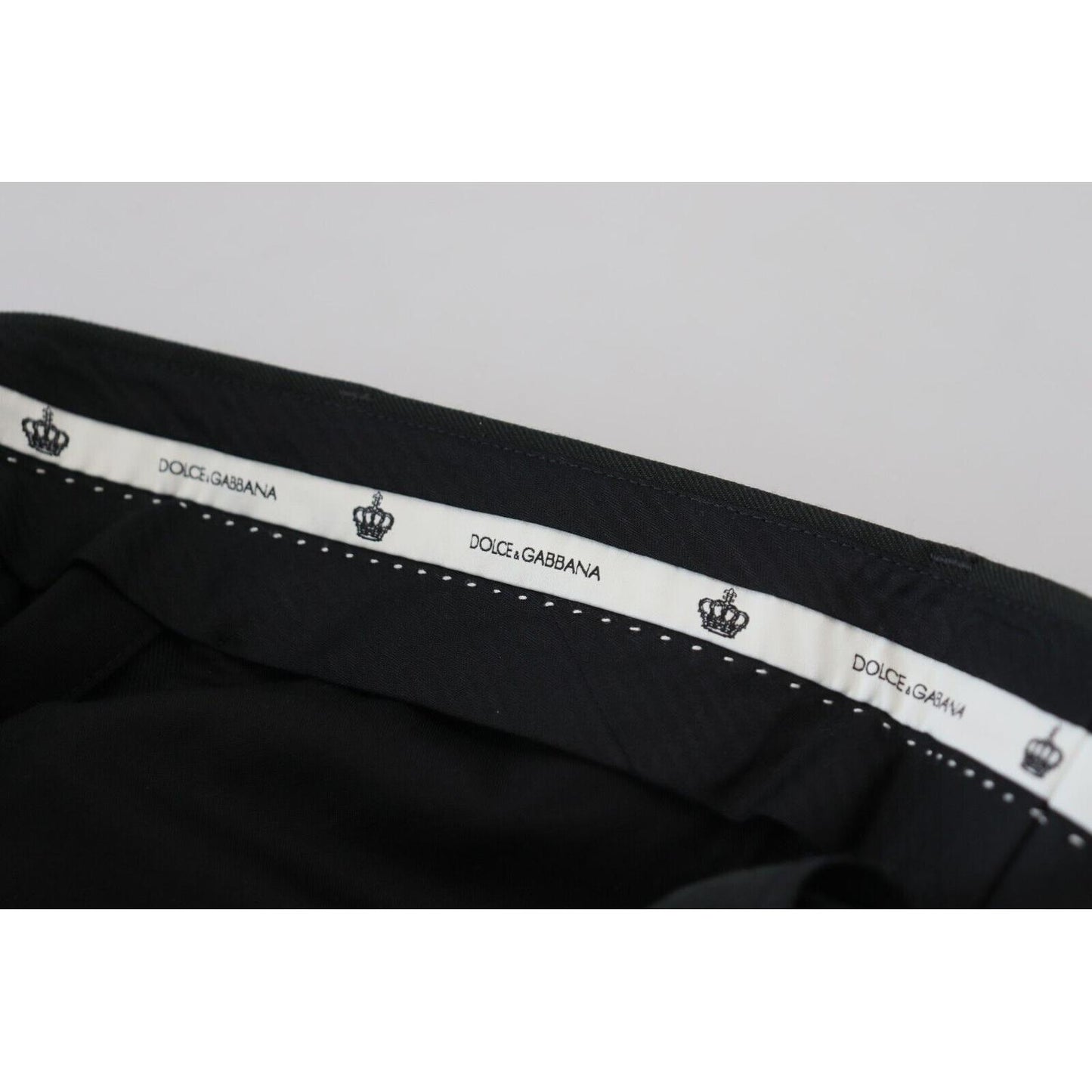 Dolce & Gabbana Black Striped Men Trousers Cotton Pants Dolce & Gabbana