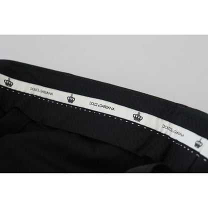 Dolce & Gabbana Black Striped Men Trousers Cotton Pants Dolce & Gabbana