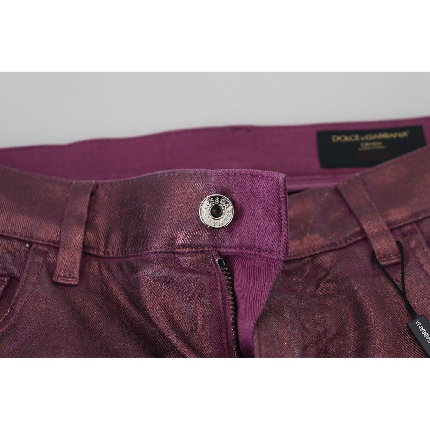 Dolce & Gabbana Magenta Cotton Men Casual Harness Denim Jeans Dolce & Gabbana