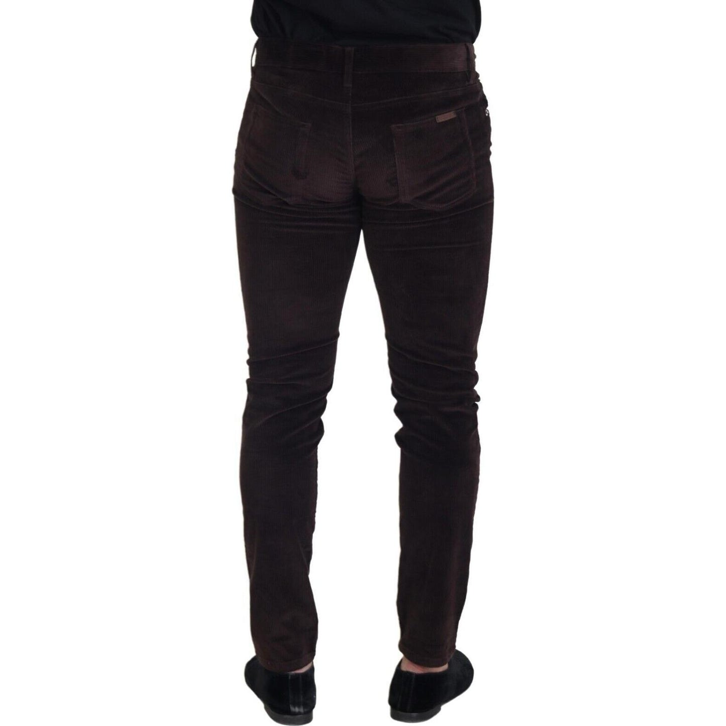 Dolce & Gabbana Brown Corduroy Men Casual Trouser Pants Dolce & Gabbana