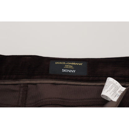 Dolce & Gabbana Brown Corduroy Men Casual Trouser Pants Dolce & Gabbana