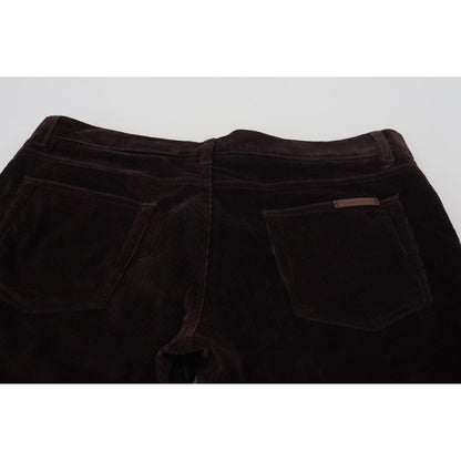 Dolce & Gabbana Brown Corduroy Men Casual Trouser Pants Dolce & Gabbana
