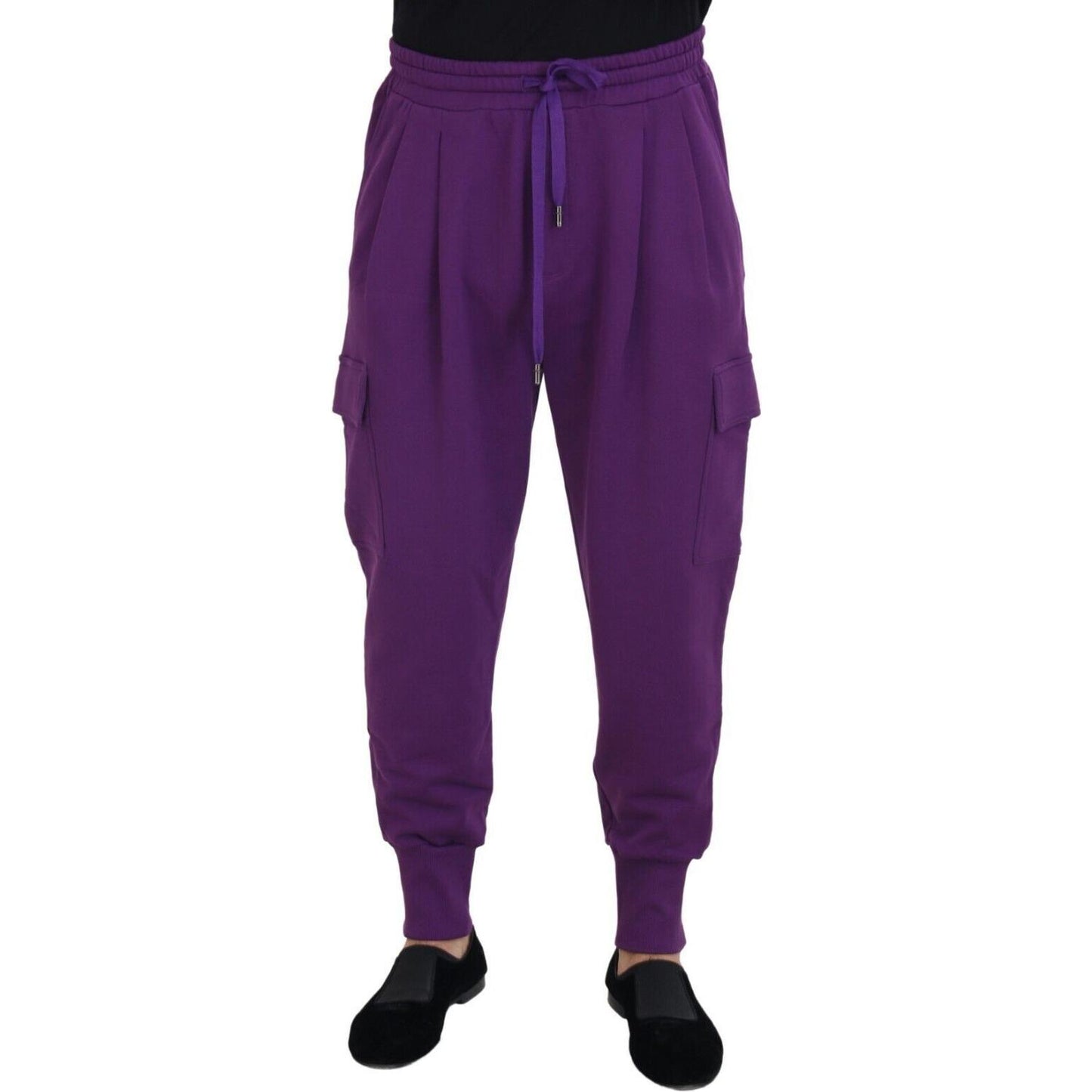 Dolce & Gabbana Purple Cotton Cargo Sweatpants Jogging Pants Dolce & Gabbana