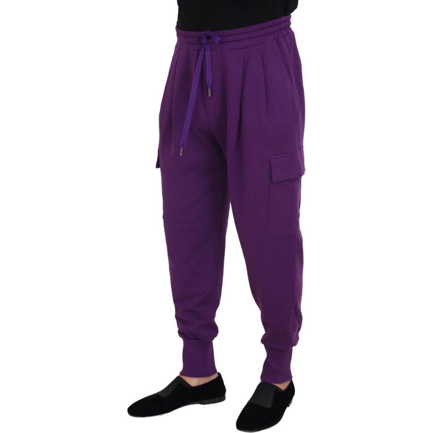 Dolce & Gabbana Purple Cotton Cargo Sweatpants Jogging Pants Dolce & Gabbana