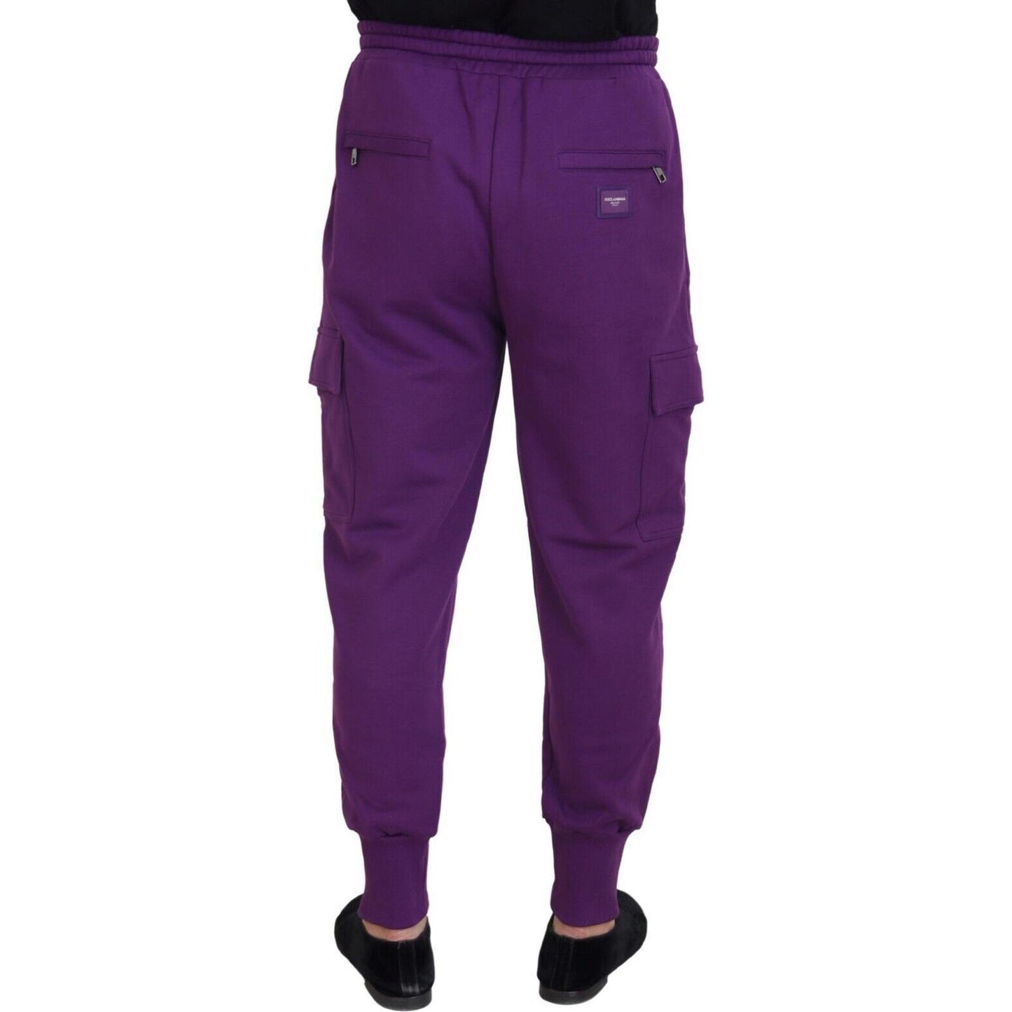 Dolce & Gabbana Purple Cotton Cargo Sweatpants Jogging Pants Dolce & Gabbana