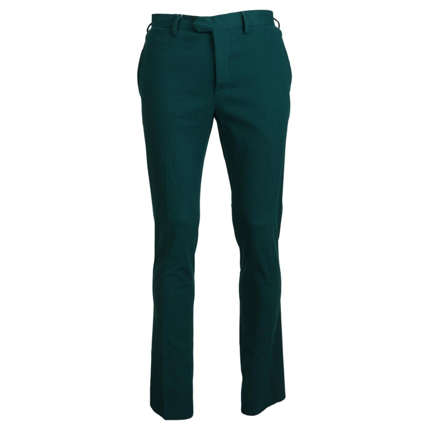 BENCIVENGA Green Straight Fit Men Formal Trousers Pants BENCIVENGA