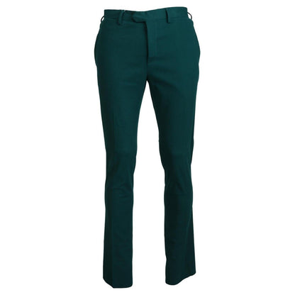 BENCIVENGA Green Straight Fit Men Formal Trousers Pants BENCIVENGA