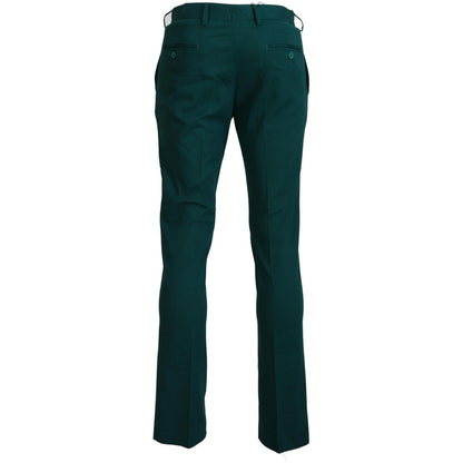 BENCIVENGA Green Straight Fit Men Formal Trousers Pants BENCIVENGA