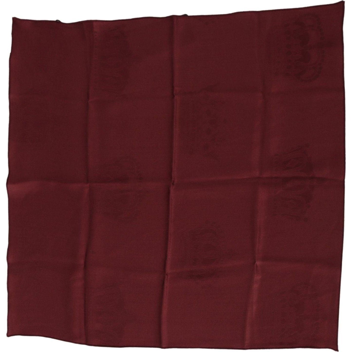 Dolce & Gabbana Maroon Silk Crown Square Wrap Handkerchief Scarf Dolce & Gabbana