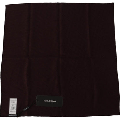 Dolce & Gabbana Brown Silk Blend Square Wrap Handkerchief Scarf Dolce & Gabbana