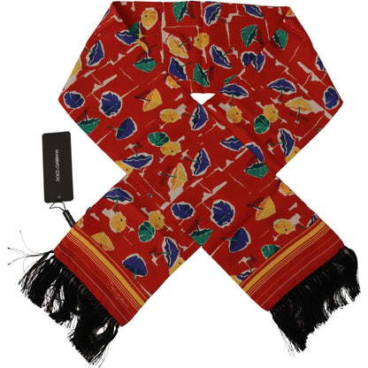 Dolce & Gabbana Multicolor DG Umbrellas Print Shawl Fringe Scarf Dolce & Gabbana