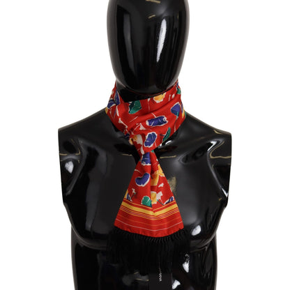 Dolce & Gabbana Multicolor DG Umbrellas Print Shawl Fringe Scarf Dolce & Gabbana