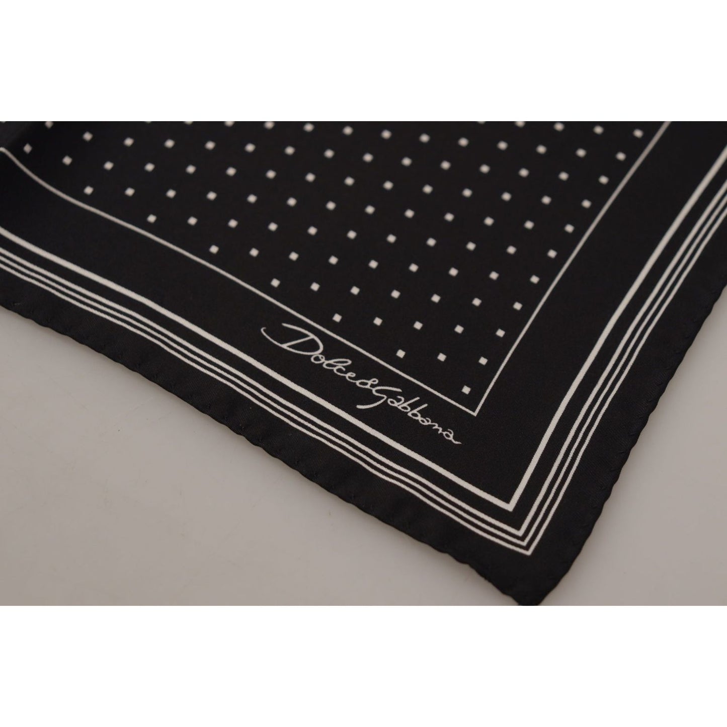 Dolce & Gabbana Black Polka Dots DG Logo Square Handkerchief Dolce & Gabbana