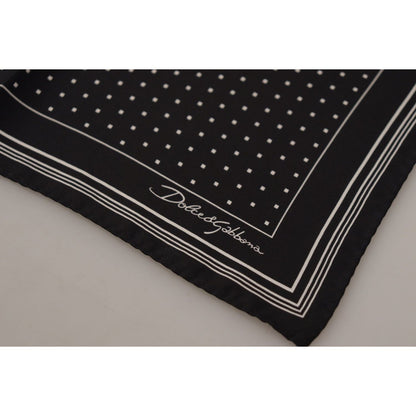 Dolce & Gabbana Black Polka Dots DG Logo Square Handkerchief Dolce & Gabbana