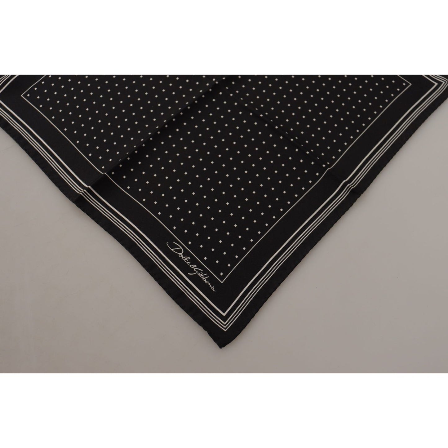 Dolce & Gabbana Black Polka Dots DG Logo Square Handkerchief Dolce & Gabbana