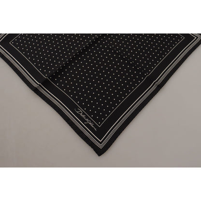 Dolce & Gabbana Black Polka Dots DG Logo Square Handkerchief Dolce & Gabbana