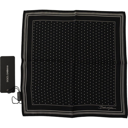 Dolce & Gabbana Black Polka Dots DG Logo Square Handkerchief Dolce & Gabbana